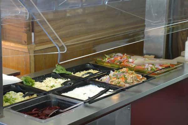 buffet assortment of salads ingredients