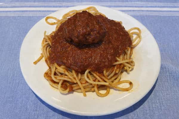 Spaghetti and (1) Meatball with Marinara or Butter Sauce
