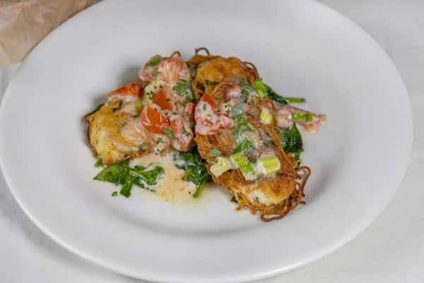 Capellini Crusted Snapper