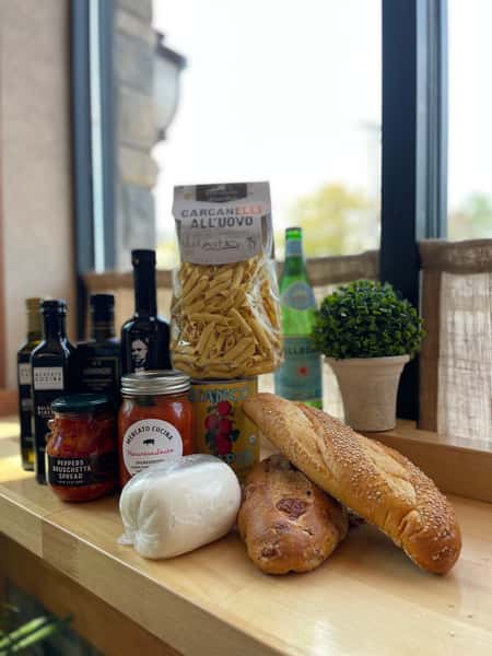 oils and vinegar and bread