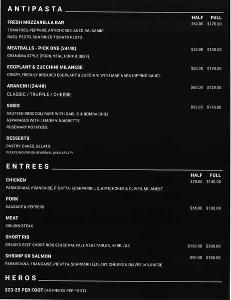 Catering menu page 2