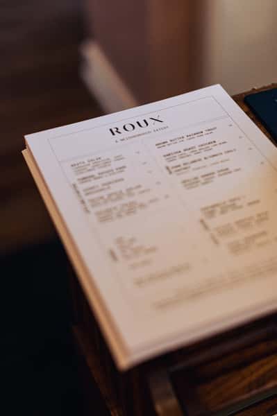 Printed menu