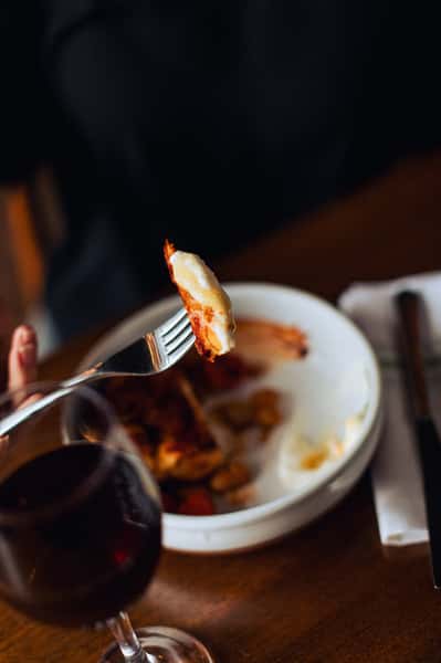 Forkful of chicken
