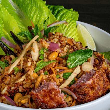 Crispy Rice with Fermented Pork Salad