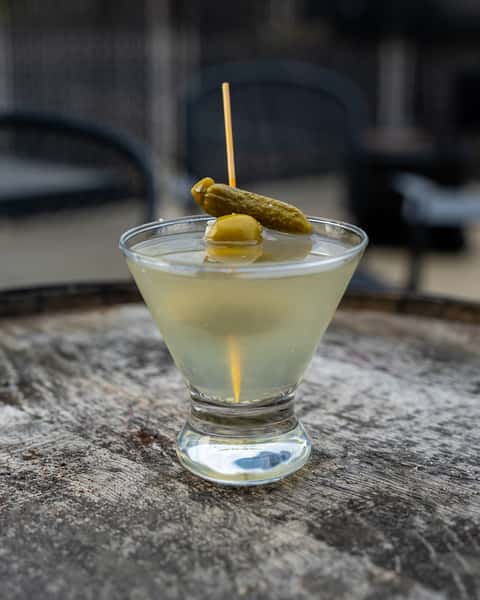 Pickled & Bleu Martini