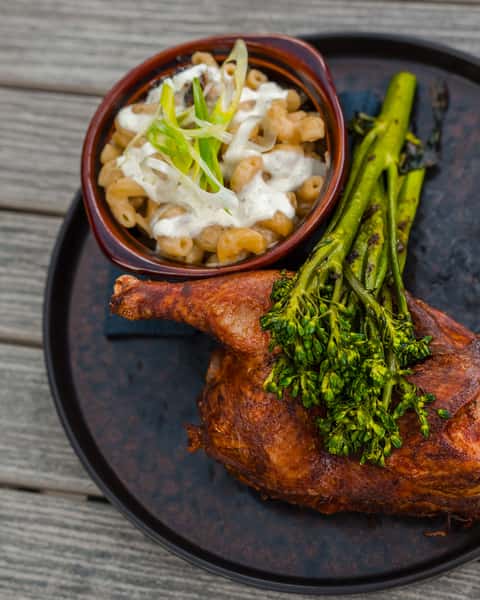 Beer Brined Half Chicken