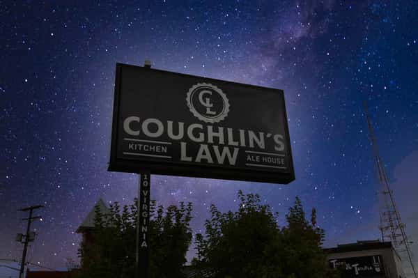 Coughlin's Law Kitchen and Ale House sign on Virginia Avenue in Mount Washington Pittsburgh