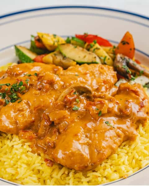 Santorini called. We answered with Chicken 😎

Even if you can't *physically* be in Santorini right now, let our Chicken transport you to Greece. Tender, juicy chicken fillets are cooked to perfection and topped with a creamy sundried tomato and mushroom sauce.  Enjoy it as an entree with your choice of 2 sides or over pasta. 🍝

You won't find a more traditional Santorini outside of the Aegean! 😊

#chickensantorini #greekfood #authenticmediterranean