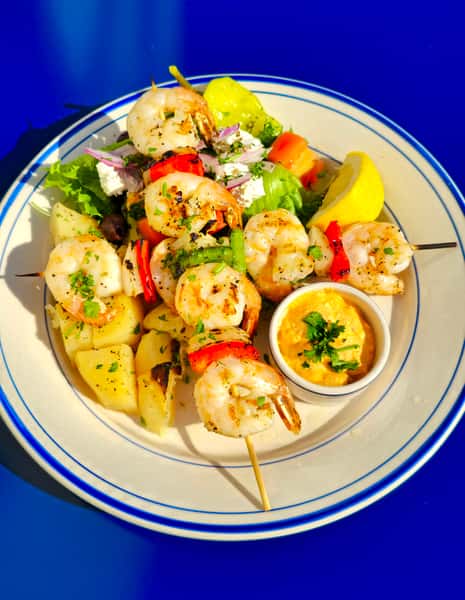 Shrimp Souvlaki Plate