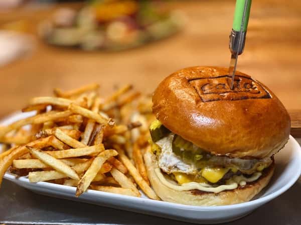burger and fries