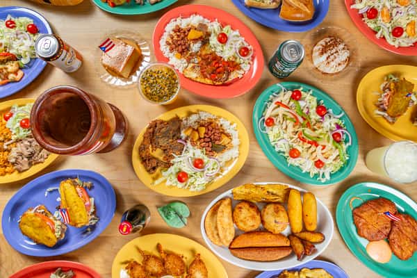 Group shot photo of food spread on the table