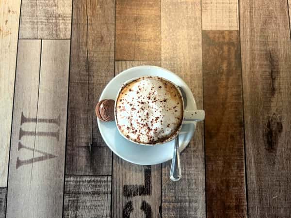 Above view of coffee drink