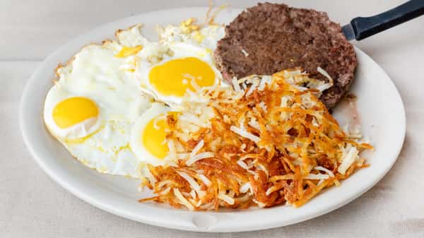 Beef Patty & 3 Eggs
