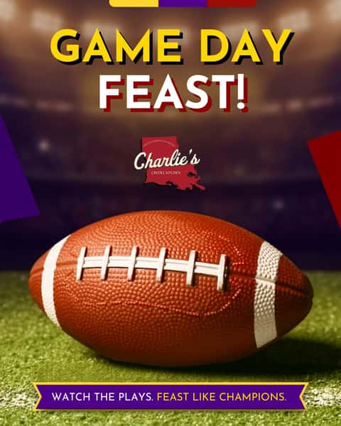 Touchdowns, big plays, and even bigger flavors.
Football season calls for crispy bites, hearty Creole favorites, and good company from kickoff to the final whistle.
Celebrate every game day at Charlie's Creole Kitchen!
#CharliesCreoleKitchen #CollegeFootball #CollegeFootballSaturday #GameDay #DallasEats #LowestGreenville #CreoleFood