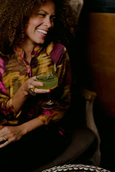 woman with drink