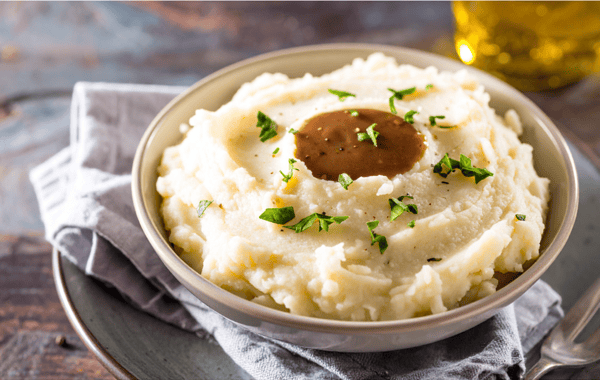 Whipped Yukon Gold mashed potatoes
