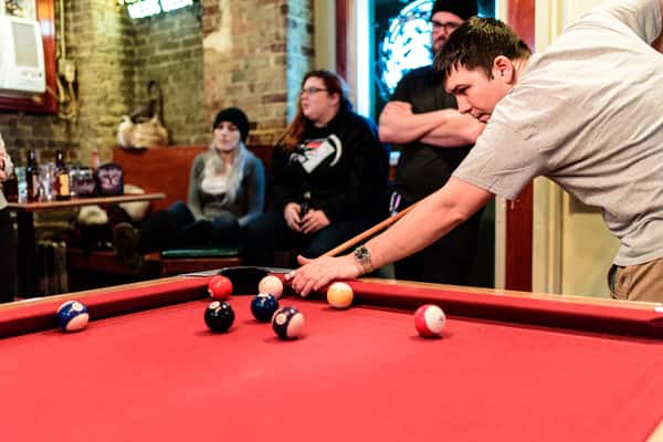 playing pool
