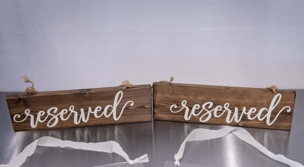 Hanging Wood Reserved Signs 