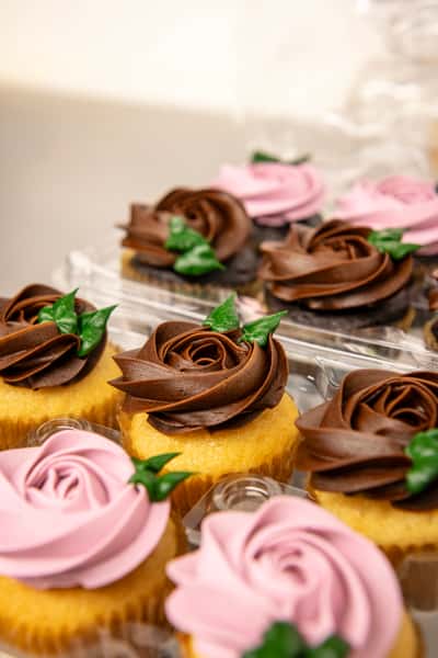6-Pack Rose Cupcakes