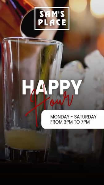 Happy Hour isn't just a weekday thing anymore. 🍻 

Join us Monday–Saturday for your favorite Sam's Happy Hour specials. 

And don't forget… we added SATURDAYS. 🙌

 More days. More Happy Hour. More Sam's.