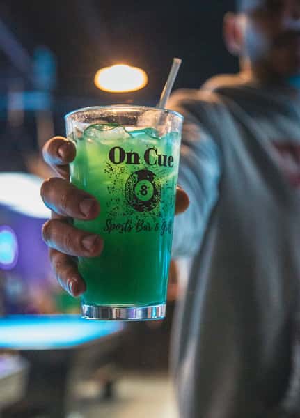 green cocktail beverage