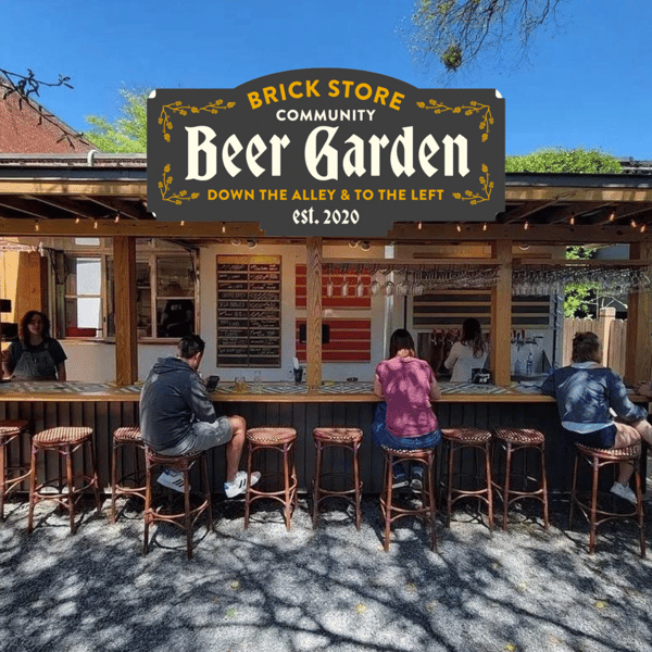 garden bar with people sitting