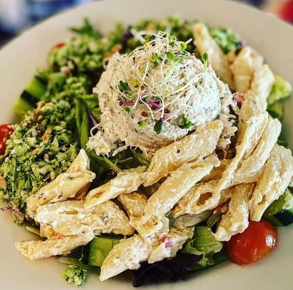 Chicken Salad Salad with pasta and Broccoli Salad 