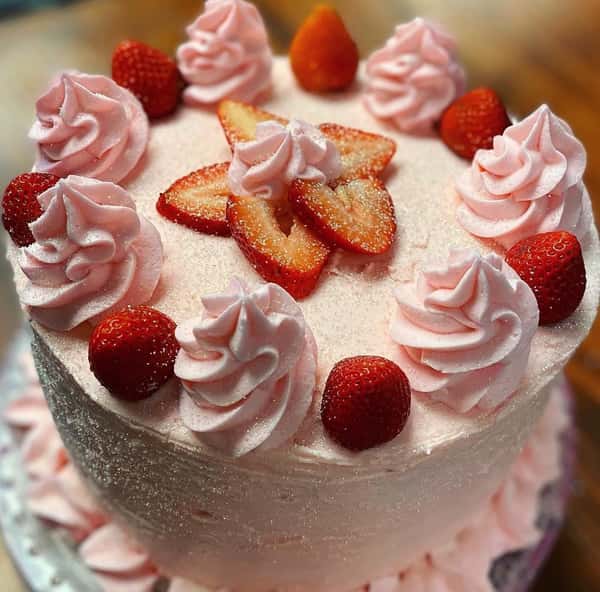 Strawberry Champagne Cake