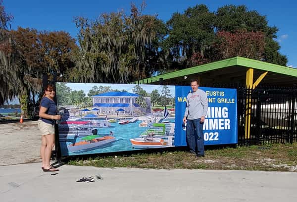People holding sign
