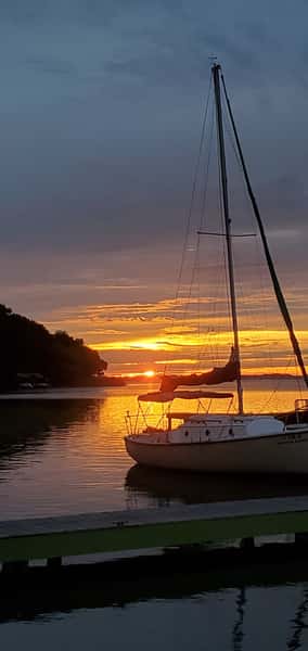 Boat and sunset