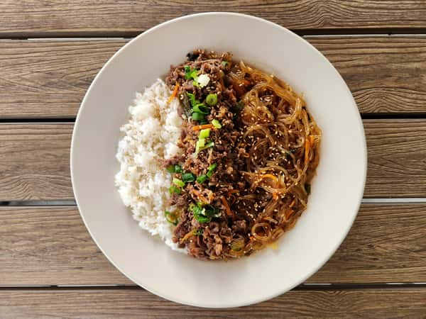 Japchae Noodle & Bulgogi Plate - Main menu - The Bite of Korea (The BOK)