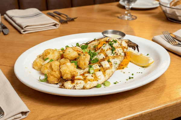 Grilled fish with shrimp