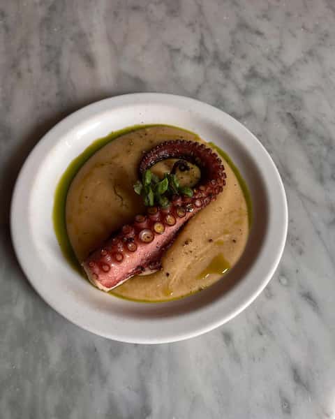 Perfectly chargrilled octopus, creamy fava bean purée & a drizzle of basil oil. Our namesake dish that’s simple, fresh and full of flavour.
#octopus🐙 #polpo #favabeans #basiloil