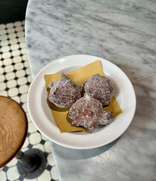 Fritole, or Fritule in Venetian slang, are little fried doughnut bites coated in cinnamon & sugar. They are a traditional staple at Venice Carnival, where you’ll find them sold on every street. As our way of celebrating The Carnival in London, we’ll be serving these until 4th March.
#fritole #venicecarnival #venicefood #doughnuts