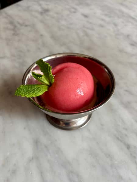 Blood orange sorbet, limoncello & mint