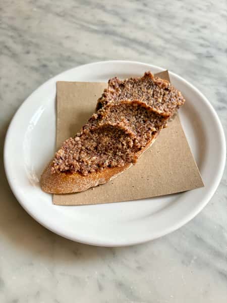 Radicchio & almond pesto crostino