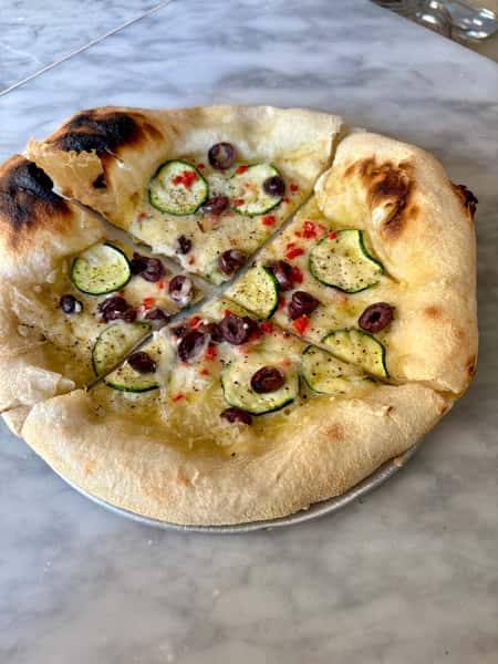 Artichoke, black olive, zucchini & chilli