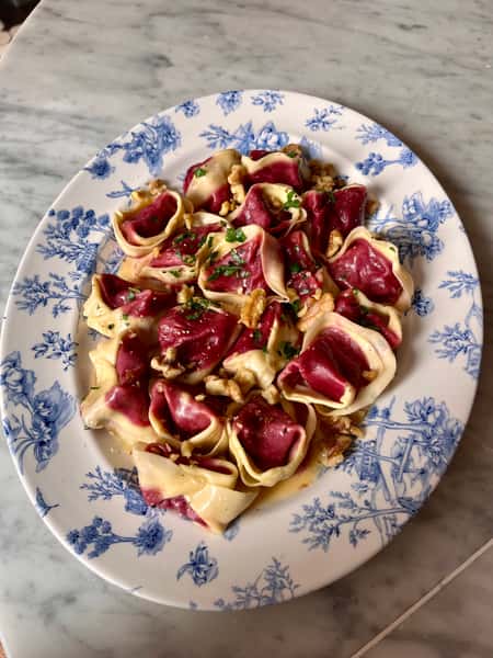Beetroot tortelloni & sage