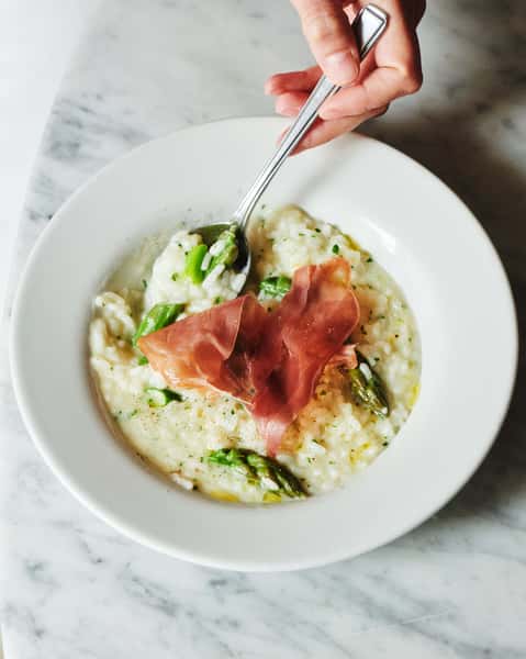 Asparagus & prosciutto risotto