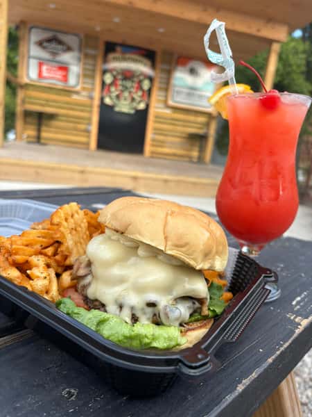 Burger with fries