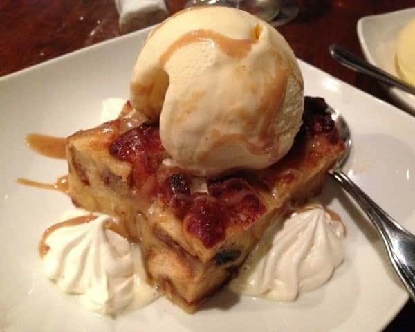 Paddy's Bread Pudding with Vanilla Ice Cream