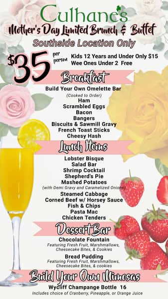 mothers day menu