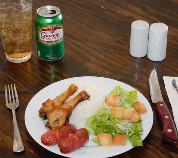 Grill Chicken and Brazilian Sausage.