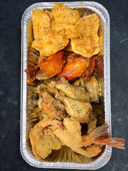 Chick'n Fish Basket - (10 wings, 6 Shr, 6Fish Nuggets)