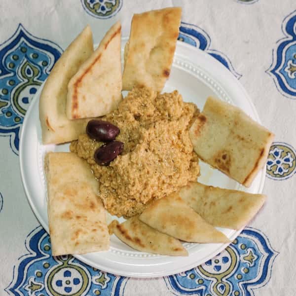 Top view photo of pita bread