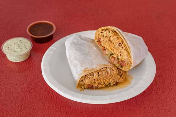 shredded chicken burrito