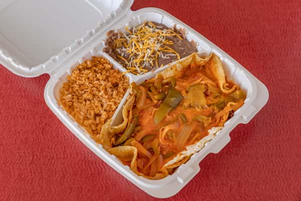 Huevos Revueltos Ala Mexicana W/ Rice & Beans
