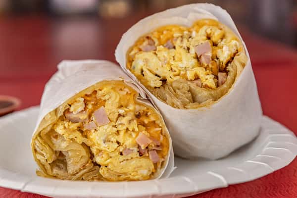 ham egg ad cheese burrito
