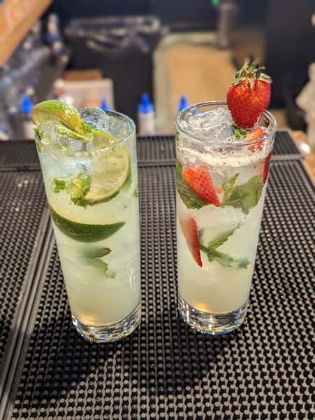 Bacardi Rum, fresh mint, lime, mojito mix. Seasonal options available.