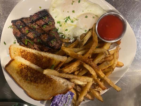Marinated Painted Hills Prime Grade Sirloin Steak & Eggs